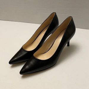 Nine West 8.5 Black Leather Margot Pumps